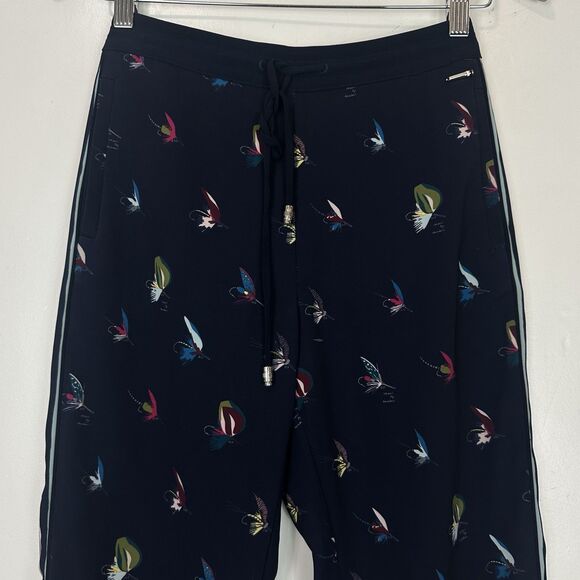 Ted Baker Color By Numbers Tanyaa Fly Fish Jogger Pants Whimsical Womens Size 0 - Picture 5 of 11